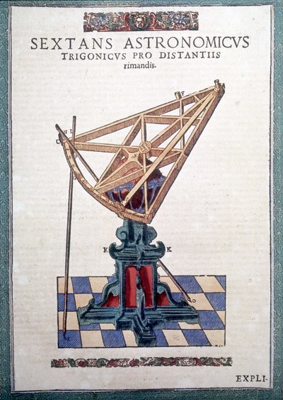 Den astronomiska sextanten i "Astronomin instiftad" av Tycho Brahe (1546 - 1601), Wandsbeck av German School