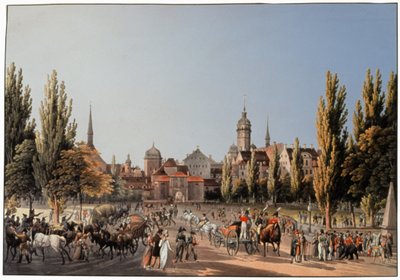 Mässan i Leipzig. ca 1810-20 (gravyr) av German School