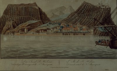 Ön St. Helena (gravyr) av German School