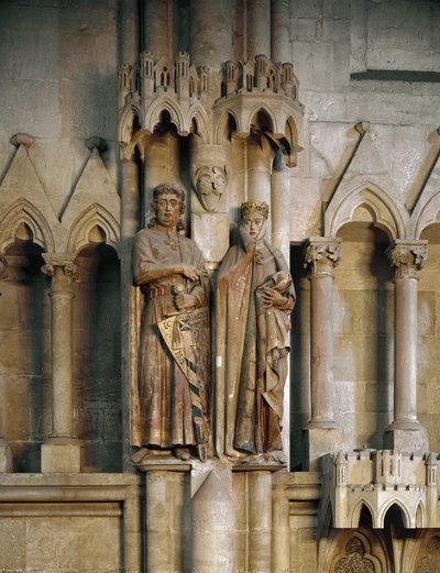 Riddaren Ekkard och hans hustru Uta (Hermann och Reglindis) Skulptur av den tyska skolan. 1245 Cathedrale of Saint Peter and Paul, Naumburg, Tyskland av German School