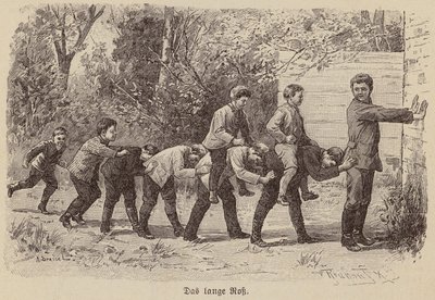 Det långa hästspelet (gravyr) av German School