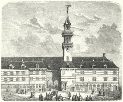 Den ursprungliga Royal Exchange, London (gravyr) av German School
