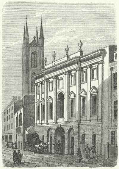 Bank of Englands ursprungliga hem, Walbrook, London (gravyr) av German School