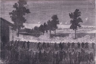 The sortie of Cachan, Cassells History of the War between France and Germany publicerad av Cassell and Company Limited, c.1890 (litho) av German School
