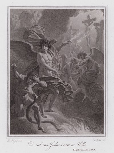 Judas själ på väg till helvetet (gravyr) av German School