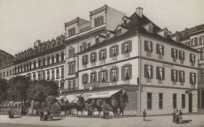 Theatre Cafe, Goldner Schild (litho) av German School