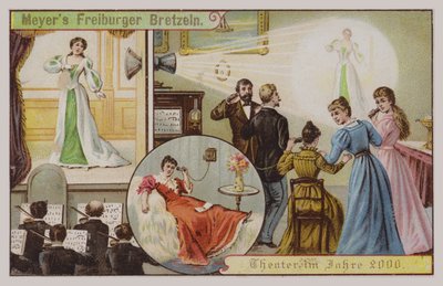 Teater år 2000 (chromolitho) av German School