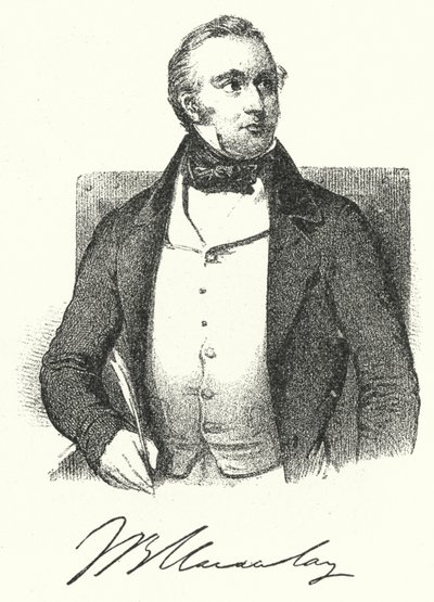 Thomas Babington Macaulay, brittisk historiker och författare (gravyr) av German School