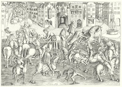 Turnering i München under regeringstiden av Albert IV, hertig av Bayern av German School