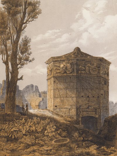 Vindarnas torn, Aten, Grekland (färglitografi) av German School