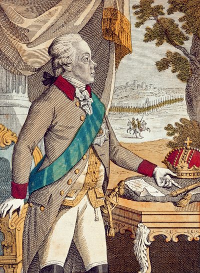 Tsar Paul I av Ryssland (färgstick) av German School