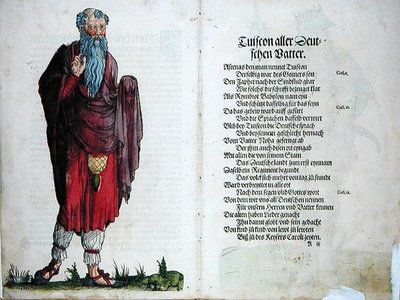 Tuiscon, alla tyskars fader, ur "Ursprunget till de tolv första gamla kungarna och furstarna i den tyska nationen". av German School