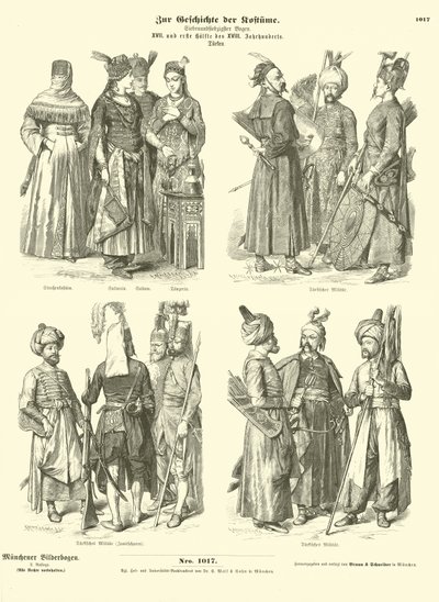 Turkiska dräkter, 1600- och första hälften av 1700-talet av German School