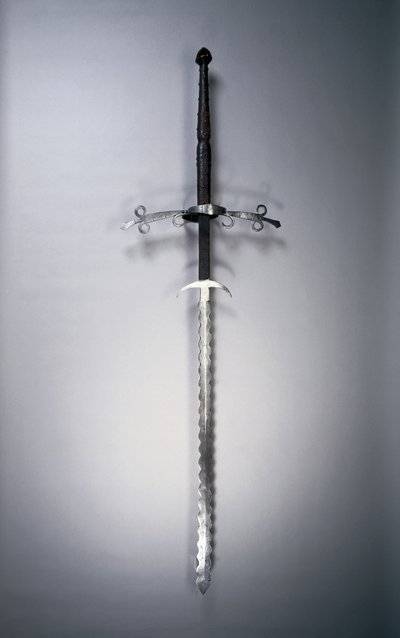 Tvåhandssvärd med flamboyant blad, 1550-1600 av German School