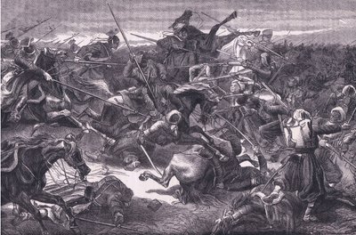 Uhlan attack, Cassells historia om kriget mellan Frankrike och Tyskland publicerad av Cassell and Company Limited, ca 1890 (litho) av German School