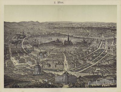 Wien, Österrike (färg litho) av German School