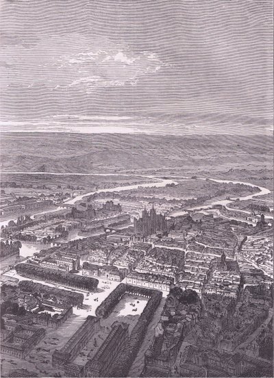 View of Metz, Cassells History of the War between France and Germany publicerad av Cassell and Company Limited, c.1890 (litho) av German School