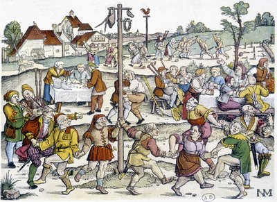 Bydans runt matte de cocagne - tyska 1500-talsbilder från Nikolaus Meldemann av German School