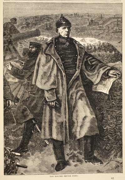 Von Moltke före Paris, november 1870, illustration från Cassells historia om kriget mellan Frankrike och Tyskland, 1870-1871 av German School