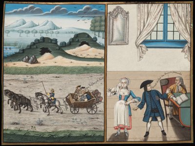 Vagnscen och en långivare av German School