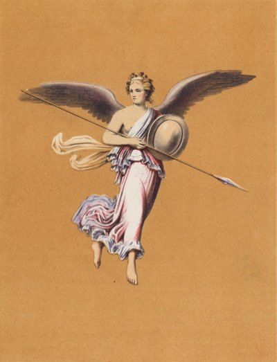 Väggmålning från Pompeji, Italien (färglitografi) av German School