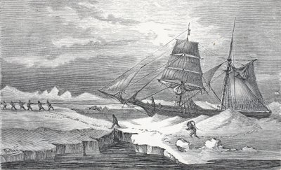 Warping through the Ice, puben London 1874 av German School