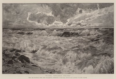 Vågor, Einsamor Strand (litho) av German School