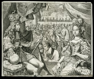 William III (1650-1702) och Mary II (1662-94) kung och drottning av Storbritannien och Irland från 1689, ca 1689 av German School