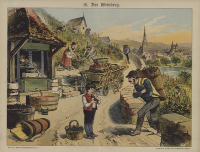 Vin (färg litho) av German School