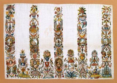 Kvinnors förkläde, ca 1760 (silke med metalltrådar) av German School