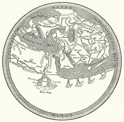Världskarta över den arabiske geografen och kartografen Muhammad al-Idrisi av German School