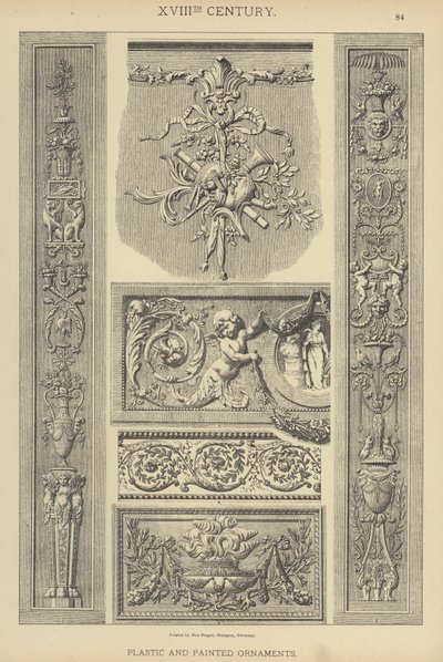 1800-tal, plast och målade prydnadsföremål (färg litho) av German School