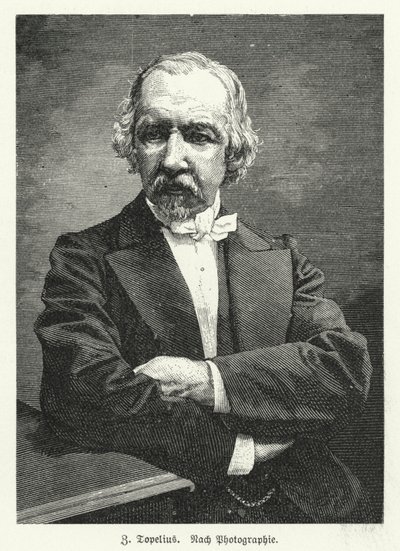Zachris Topelius, svenskspråkig finsk romanförfattare, poet, journalist och historiker (litho) av German School