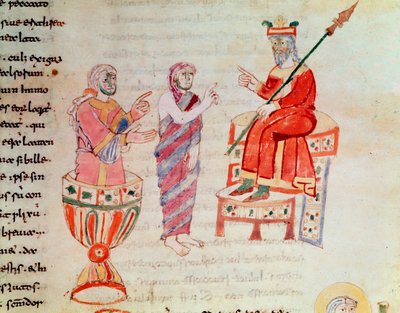 Zoroaster eller Zarathustra konsulterande orakel (miniatyr, 900-talet) av German School