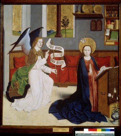"" tillkännagivandet "" ( tillkännagivandet ) Distemper av den tyska skolan. 1470-1480 Pushkin-museet, Moskva av German School