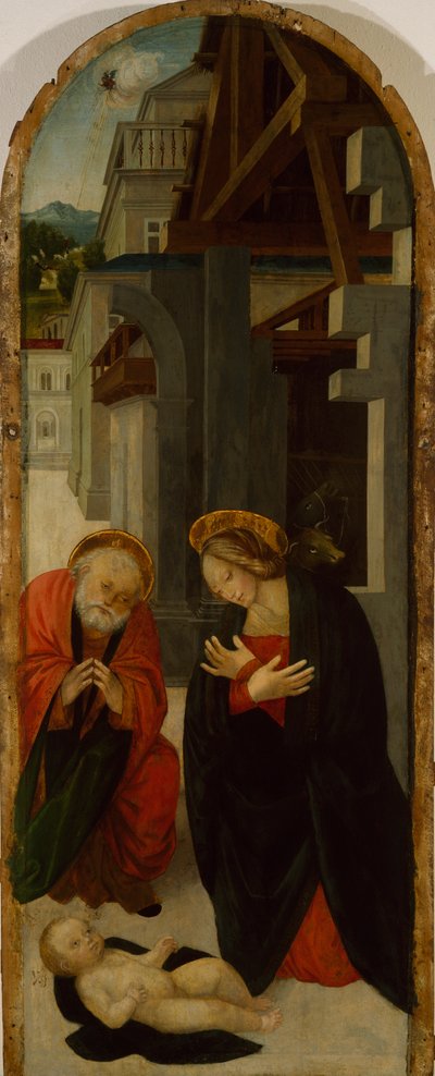 Tillbedjan av Jesusbarnet (målning) av Gerolamo Giovenone
