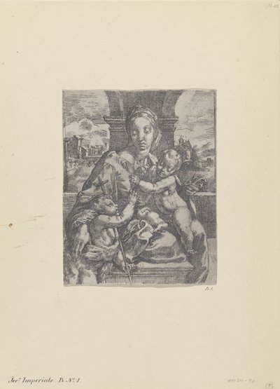 Maria med barnet och den unge Johannes döparen av Gerolamo Imperiale