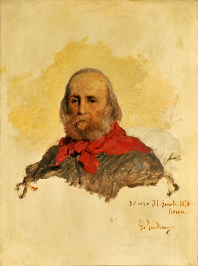 Porträtt av Giuseppe Garibaldi 1807-1882, 1860. av Gerolamo Induno