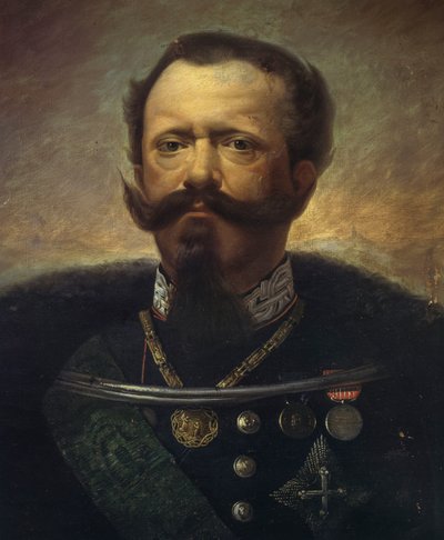 Porträtt av Victor Emmanuel II, kung av Italien (olja på duk) av Gerolamo Induno