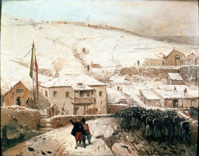 Piemontes högkvarter på Krim av Gerolamo Induno