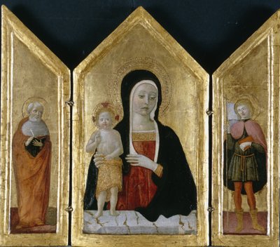 Madonna och barn med två heliga, ca 1500 (tempera på trä) av Gerolamo di Benvenuto