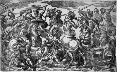 Slaget vid Lapitherna och Kentaurerna, ca 1600 av Geronima Cagnaccia Parasole