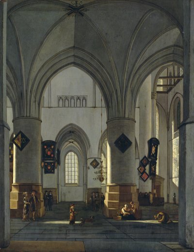 Inre vy av St. Bavo-kyrkan, Harlem av Gerrit Adriaensz Berckheyde