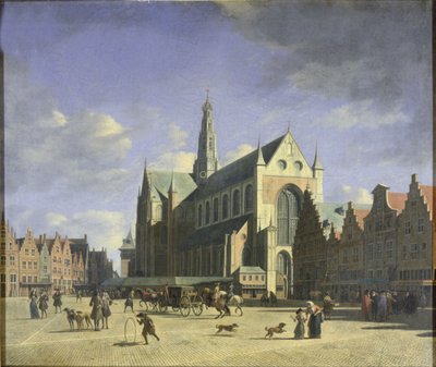 Groote Markt (stora marknaden) Haarlem av Gerrit Adriaensz Berckheyde