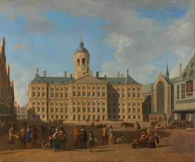 Stadshuset på dammen i Amsterdam av Gerrit Adriaenszoon Berckheyde