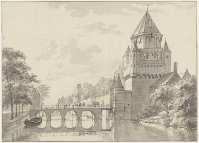Utsikt över Kleine Houtpoort, Haarlem av Gerrit Adriaenszoon Berckheyde