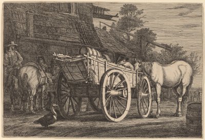 Den fyrhjuliga vagnen av Gerrit Claesz Bleker