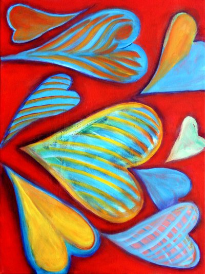 G Hearts 15, 2016 (akryl på duk) av Gerrit Greve