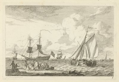 Seascape med olika segelfartyg Olika fartyg (serietitel) av Gerrit Groenewegen