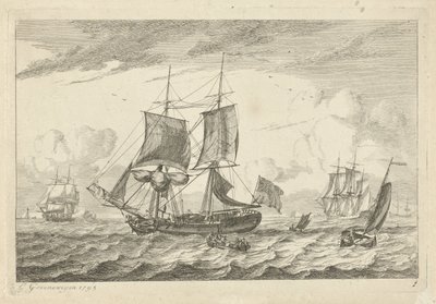 Segelfartyg på turbulenta vatten Olika fartyg (serietitel) av Gerrit Groenewegen